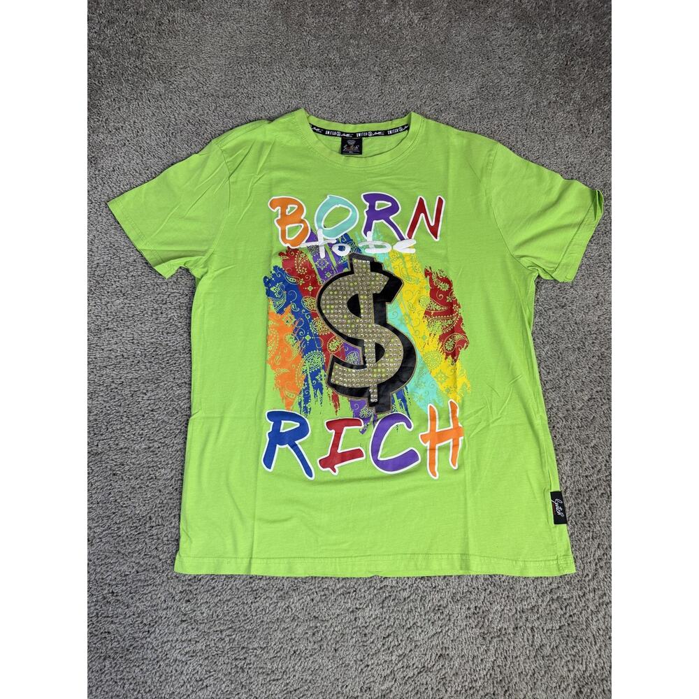 Switch Remarkable Shirt Mens XL Green Born Rich Rhinestone Limited Edition